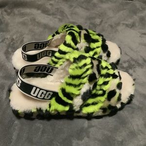 UGG Fluff Yeah Animalia Slingback Sandal Sz 8 NWOT